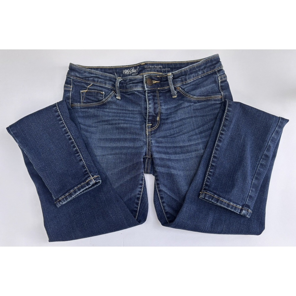 Mossimo Denim Size 28X29 Mid-Rise Jeggings Women Blue‎ Stretch Skinny Jeans